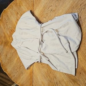 Down puffer kimono wrap